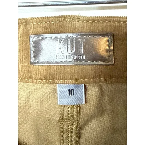 Kut From The Kloth High Rise Meg Fab Ab Wide Leg Corduroy Pants Size 10 Brown - Picture 7 of 8